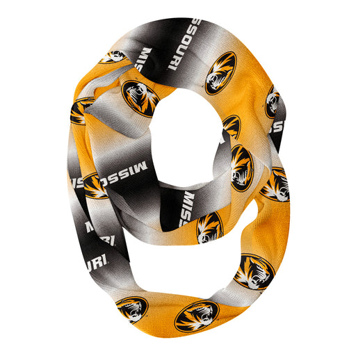 Missouri Tigers MU Vive La Fete All Over Logo Game Day Collegiate Women Ultra Soft Knit Infinity Scarf