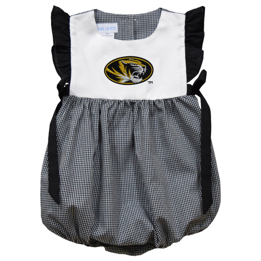Missouri Tigers MU Embroidered Black Gingham Girls Bubble