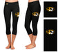 Missouri Tigers MU Vive La Fete Game Day Collegiate Large Logo on Thigh and Waist Girls Black Capri Leggings - Vive La Fête - Online Apparel Store