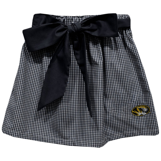 Missouri Tigers MU Embroidered Black Gingham Skirt With Sash