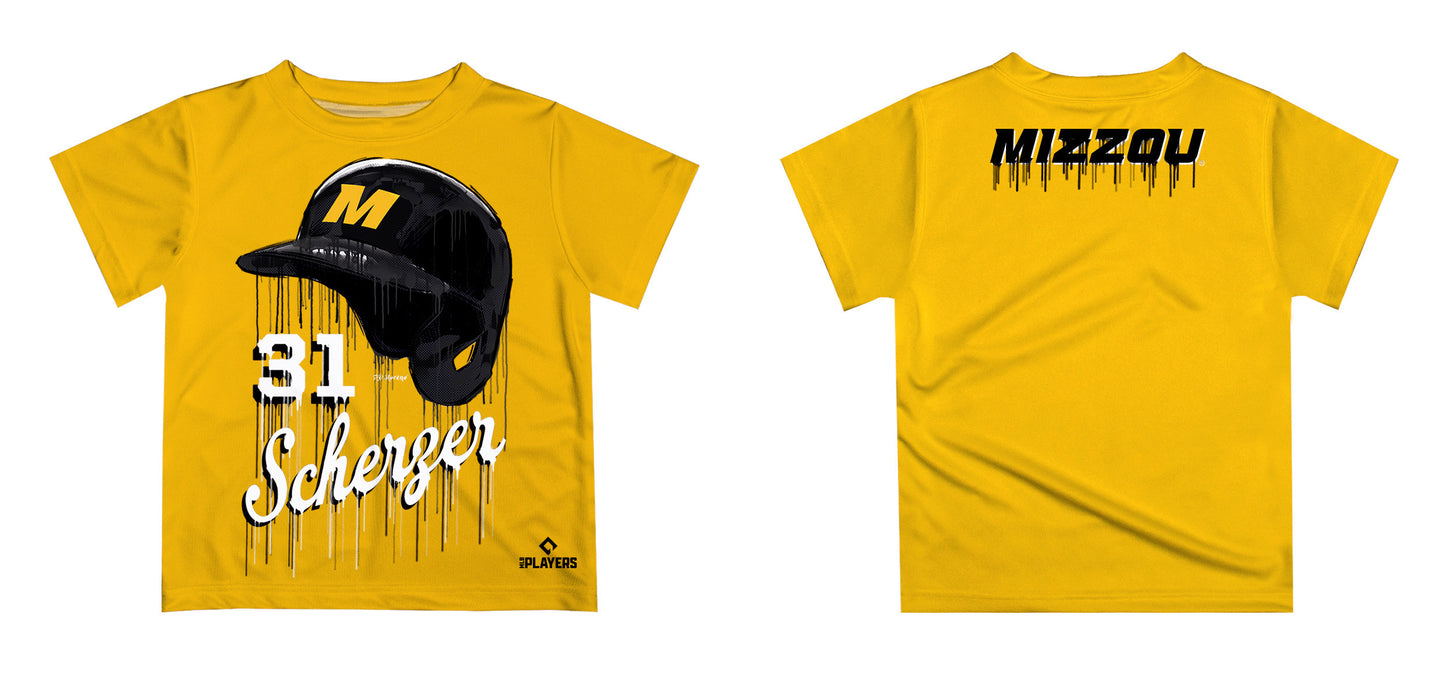 MLB Players Association Max Scherzer Missouri Tigers MU MLBPA Officially Licensed by Vive La Fete Dripping T-Shirt - Vive La Fête - Online Apparel Store