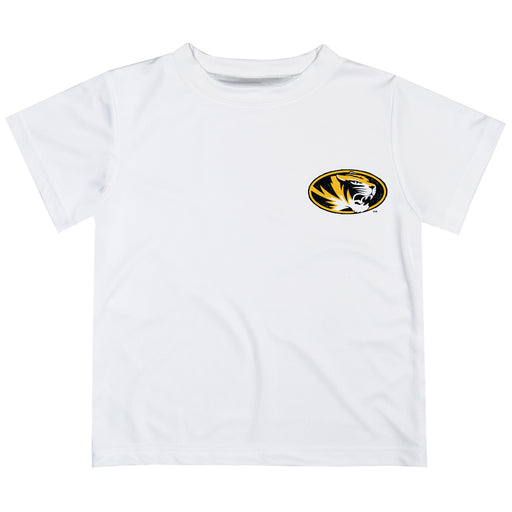 Missouri Tigers MU Hand Sketched Vive La Fete Impressions Artwork Boys White Short Sleeve Tee Shirt