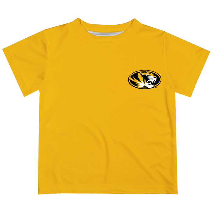 Missouri Tigers MU Hand Sketched Vive La Fete Impressions Artwork Boys Gold Short Sleeve Tee Shirt
