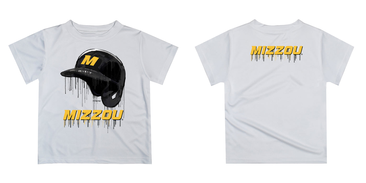 Missouri Tigers MU Original Dripping Baseball Helmet Gold T-Shirt by Vive La Fete - Vive La Fête - Online Apparel Store