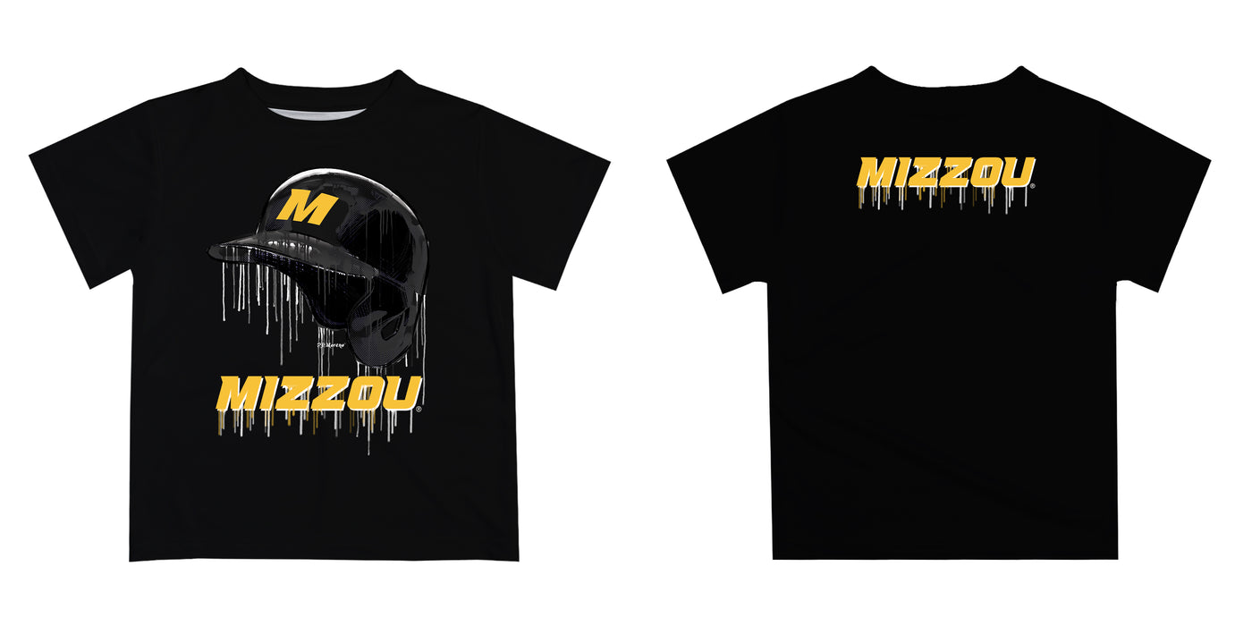 Missouri Tigers MU Original Dripping Baseball Helmet Gold T-Shirt by Vive La Fete - Vive La Fête - Online Apparel Store