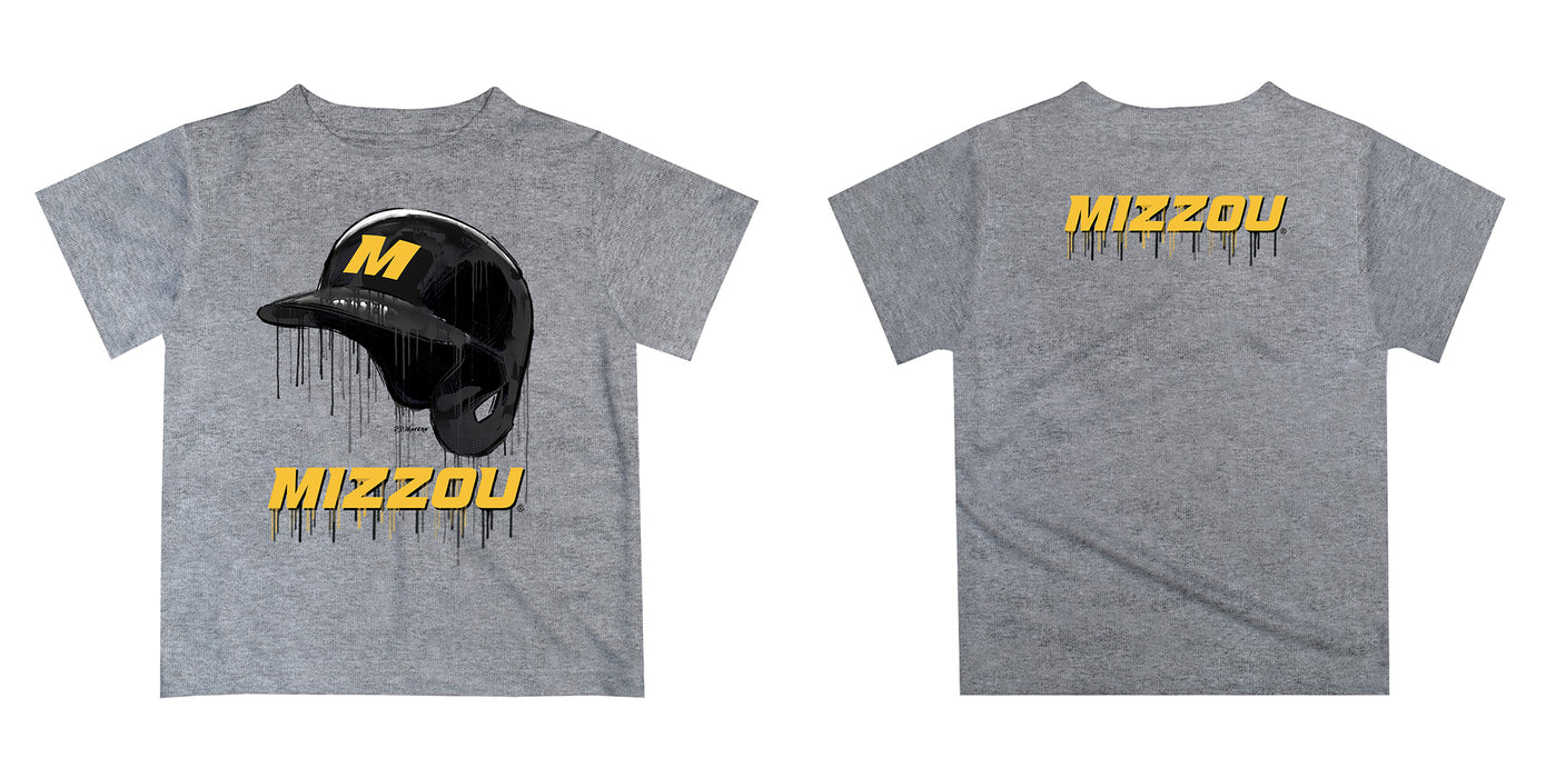Missouri Tigers MU Original Dripping Baseball Helmet Gold T-Shirt by Vive La Fete - Vive La Fête - Online Apparel Store