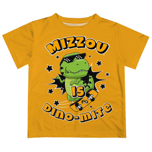 Missouri Tigers MU Vive La Fete Dino-Mite Boys Game Day Gold Short Sleeve Tee