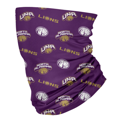 North Alabama Neck Gaiter Purple All Over Logo UNA - Vive La Fête - Online Apparel Store