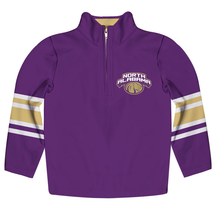 North Alabama Lions Vive La Fete Game Day Purple Quarter Zip Pullover Stripes on Sleeves - Vive La Fête - Online Apparel Store