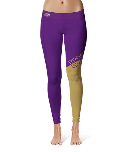 North Alabama Lions Vive la Fete Game Day Collegiate Leg Color Block Women Purple Gold Yoga Leggings - Vive La Fête - Online Apparel Store
