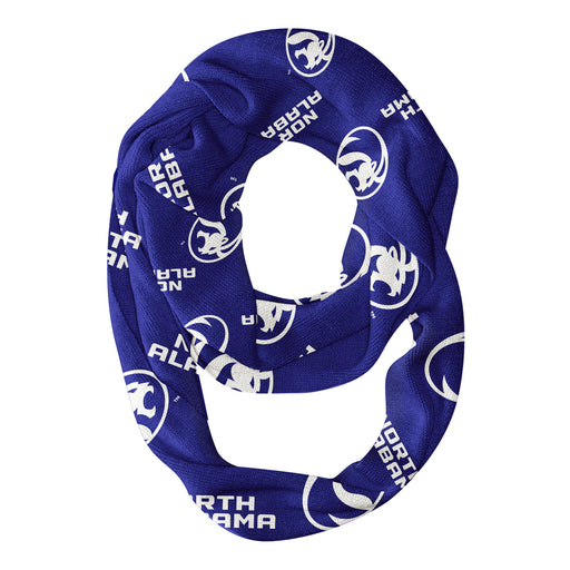 North Alabama Lions Vive La Fete Repeat Logo Game Day Collegiate Women Light Weight Ultra Soft Infinity Scarf