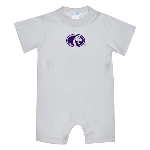 North Alabama Lions Embroidered White Knit Short Sleeve Boys Romper