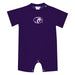 North Alabama Lions Embroidered Purple Knit Short Sleeve Boys Romper