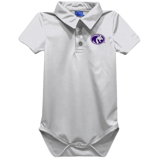 North Alabama Lions Embroidered White Solid Knit Polo Onesie
