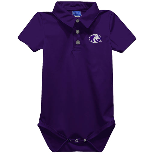 North Alabama Lions Embroidered Purple Solid Knit Polo Onesie