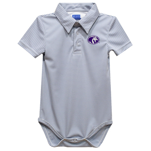 North Alabama Lions Embroidered Gray Stripe Knit Polo Onesie