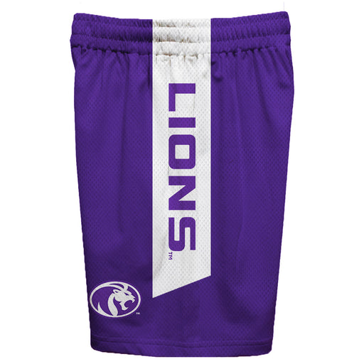 North Alabama Lions Vive La Fete Game Day Purple Stripes Boys Solid White Athletic Mesh Short - Vive La Fête - Online Apparel Store