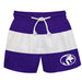 North Alabama Lions Vive La Fete Purple White Stripes Swimtrunks V2
