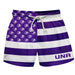 North Alabama Lions Vive La Fete Game Day Purple White Flag Swimtrunks V1