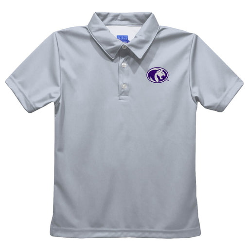 North Alabama Lions Embroidered Gray Short Sleeve Polo Box Shirt