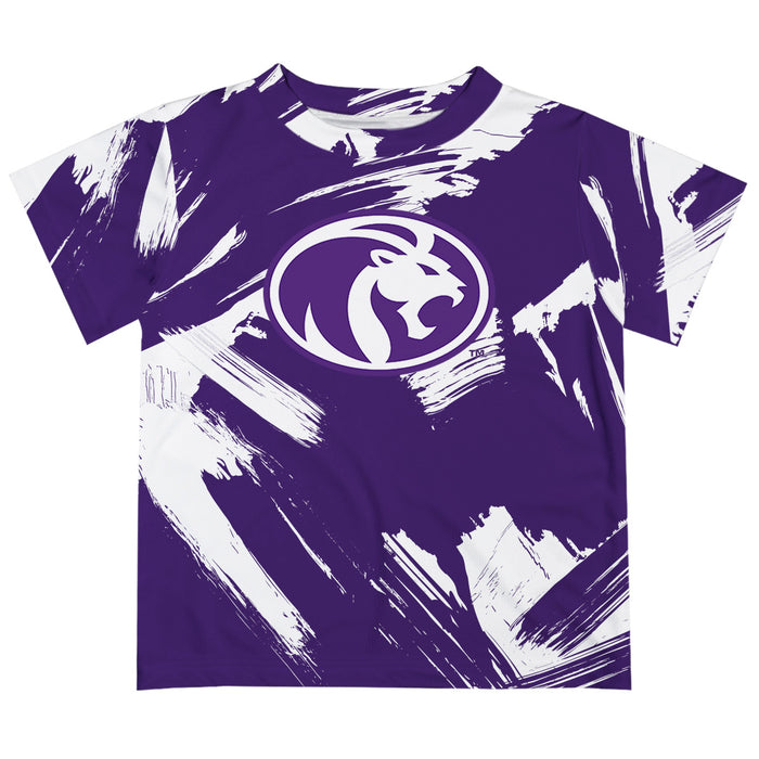 North Alabama Lions Vive La Fete Boys Game Day Purple Short Sleeve Tee Paint Brush