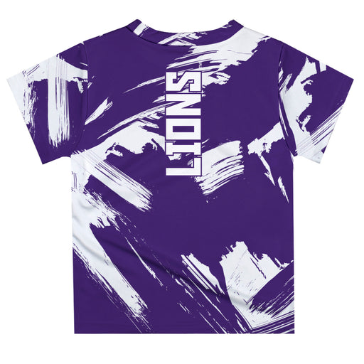 North Alabama Lions Vive La Fete Boys Game Day Purple Short Sleeve Tee Paint Brush - Vive La Fête - Online Apparel Store