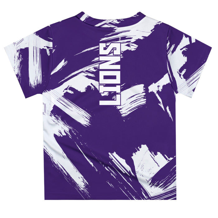 North Alabama Lions Vive La Fete Boys Game Day Purple Short Sleeve Tee Paint Brush - Vive La Fête - Online Apparel Store