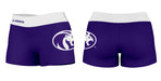 North Alabama Lions Vive La Fete Logo on Thigh & Waistband Purple White Women Yoga Booty Workout Shorts 3.75 Inseam" - Vive La Fête - Online Apparel Store