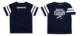 North Florida Ospreys Vive La Fete Boys Game Day Blue Short Sleeve Tee with Stripes on Sleeves - Vive La Fête - Online Apparel Store