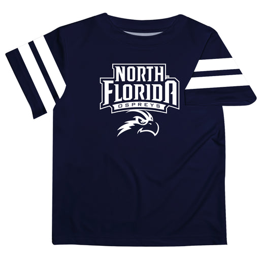 North Florida Ospreys Vive La Fete Boys Game Day Blue Short Sleeve Tee with Stripes on Sleeves - Vive La Fête - Online Apparel Store