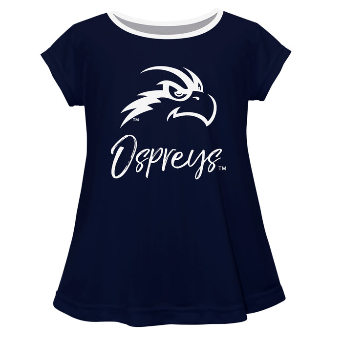 North Florida Ospreys Vive La Fete Girls Game Day Short Sleeve Blue Top with School Mascot and Name - Vive La Fête - Online Apparel Store