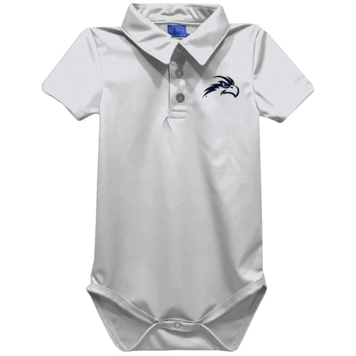 North Florida Ospreys Embroidered White Solid Knit Polo Onesie