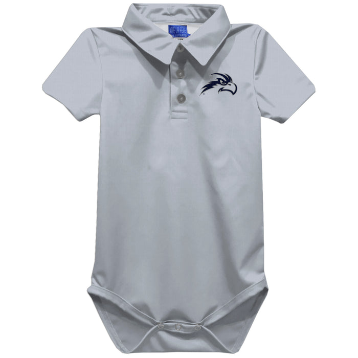 North Florida Ospreys Embroidered Gray Solid Knit Polo Onesie
