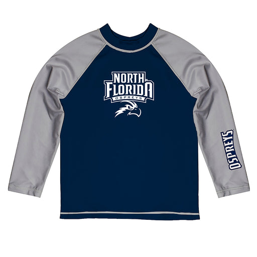 North Florida Ospreys Vive La Fete Blue Gray Long Sleeve Raglan Rashguard