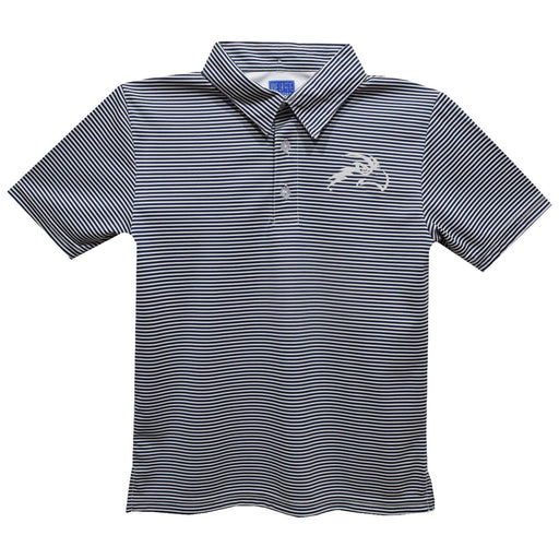 North Florida Ospreys Embroidered Navy Stripes Short Sleeve Polo Box Shirt