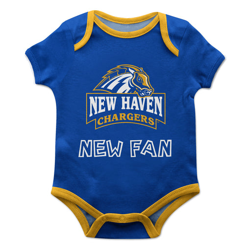 New Haven Chargers Vive La Fete Infant Game Day Blue Short Sleeve Onesie New Fan Logo and Mascot Bodysuit