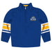 University of New Haven Chargers Vive La Fete Game Day Blue Quarter Zip Pullover Stripes on Sleeves