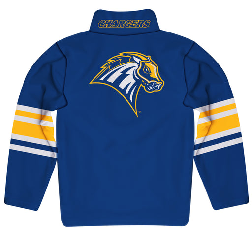 University of New Haven Chargers Vive La Fete Game Day Blue Quarter Zip Pullover Stripes on Sleeves - Vive La Fête - Online Apparel Store