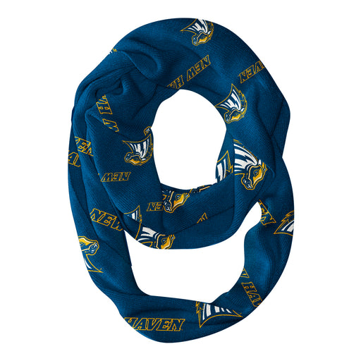 New Haven Chargers Vive La Fete Repeat Logo Game Day Collegiate Women Light Weight Ultra Soft Infinity Scarf