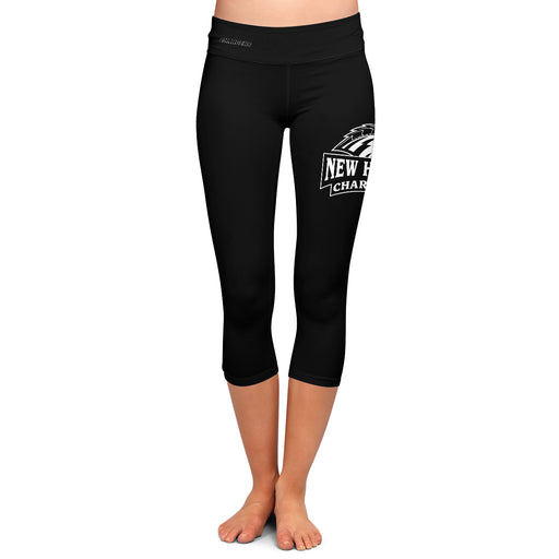 New Haven Chargers Vive La Fete Game Day Collegiate Large Logo on Thigh and Waist Girls Black Capri Leggings