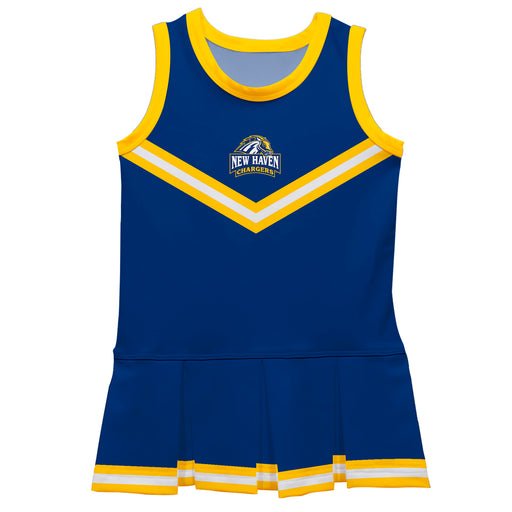 New Haven Chargers Vive La Fete Game Day Blue Sleeveless Cheerleader Dress