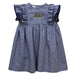 New Haven Chargers Embroidered Navy Gingham Ruffle Dress