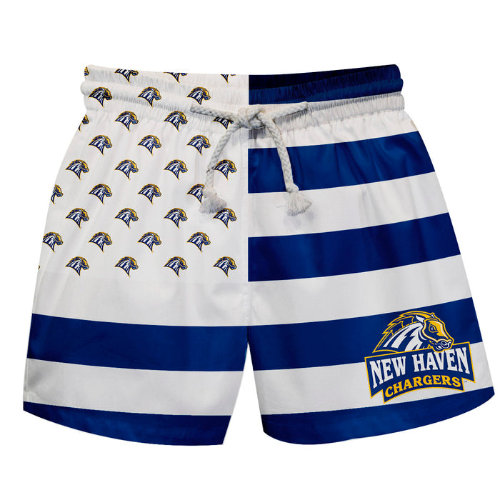 New Haven Chargers Vive La Fete Game Day Blue White Flag Swimtrunks V1