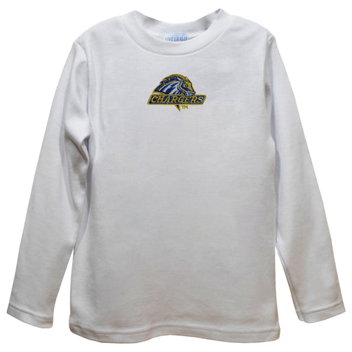 University of New Haven Chargers Embroidered White Long Sleeve Boys Tee Shirt