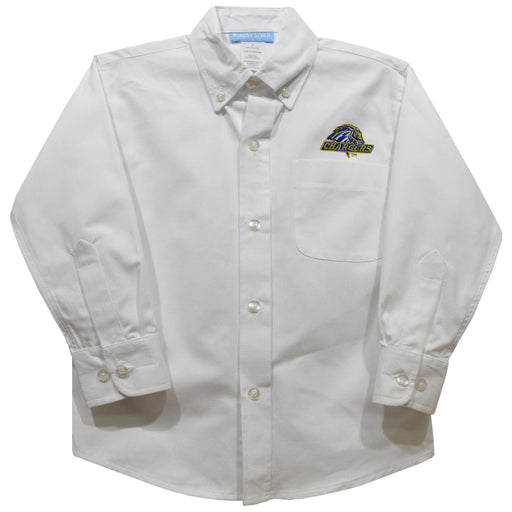 University of New Haven Chargers Embroidered White Long Sleeve Button Down Shirt