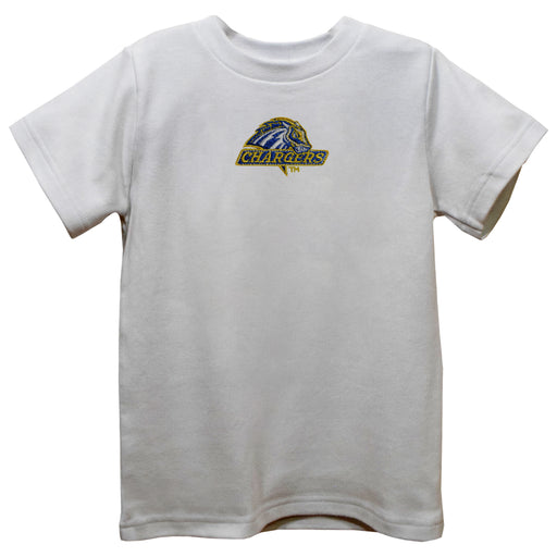 University of New Haven Chargers Embroidered White Short Sleeve Boys Tee Shirt