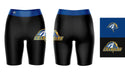 New Haven Chargers Vive La Fete Game Day Logo on Thigh and Waistband Black and Blue Women Bike Short 9 Inseam - Vive La Fête - Online Apparel Store
