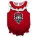 New Mexico Lobos UNM Red Sleeveless Ruffle Onesie Logo Bodysuit by Vive La Fete