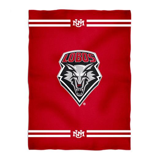New Mexico Lobos UNM Vive La Fete Game Day Soft Premium Fleece Red Throw Blanket 40" x 58” Logo and Stripes - Vive La Fête - Online Apparel Store
