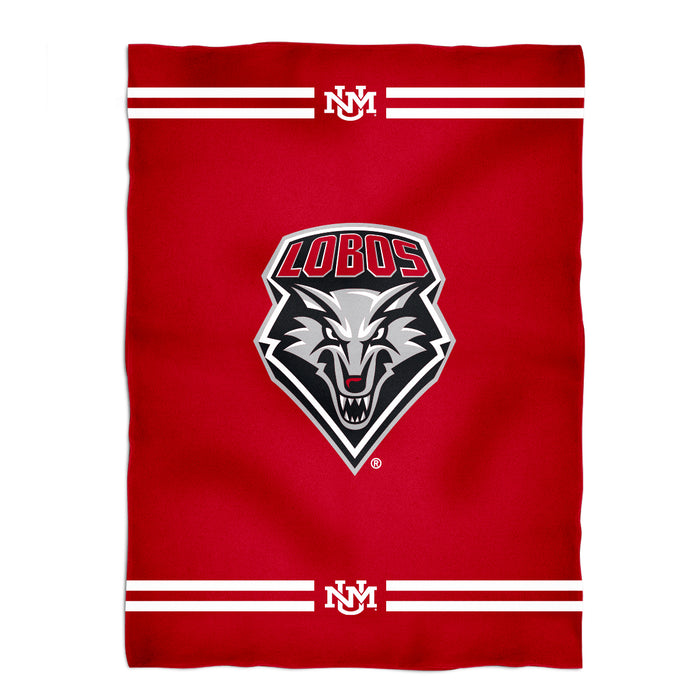 New Mexico Lobos UNM Vive La Fete Game Day Soft Premium Fleece Red Throw Blanket 40" x 58” Logo and Stripes - Vive La Fête - Online Apparel Store